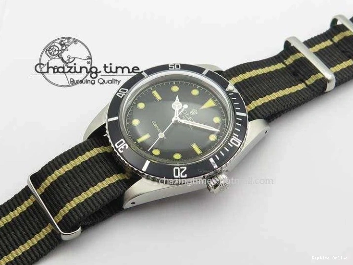 0220 Vintage 1680 Submariner No Date SS Black Dial On Nylon Strap A SoftTouch 3854
